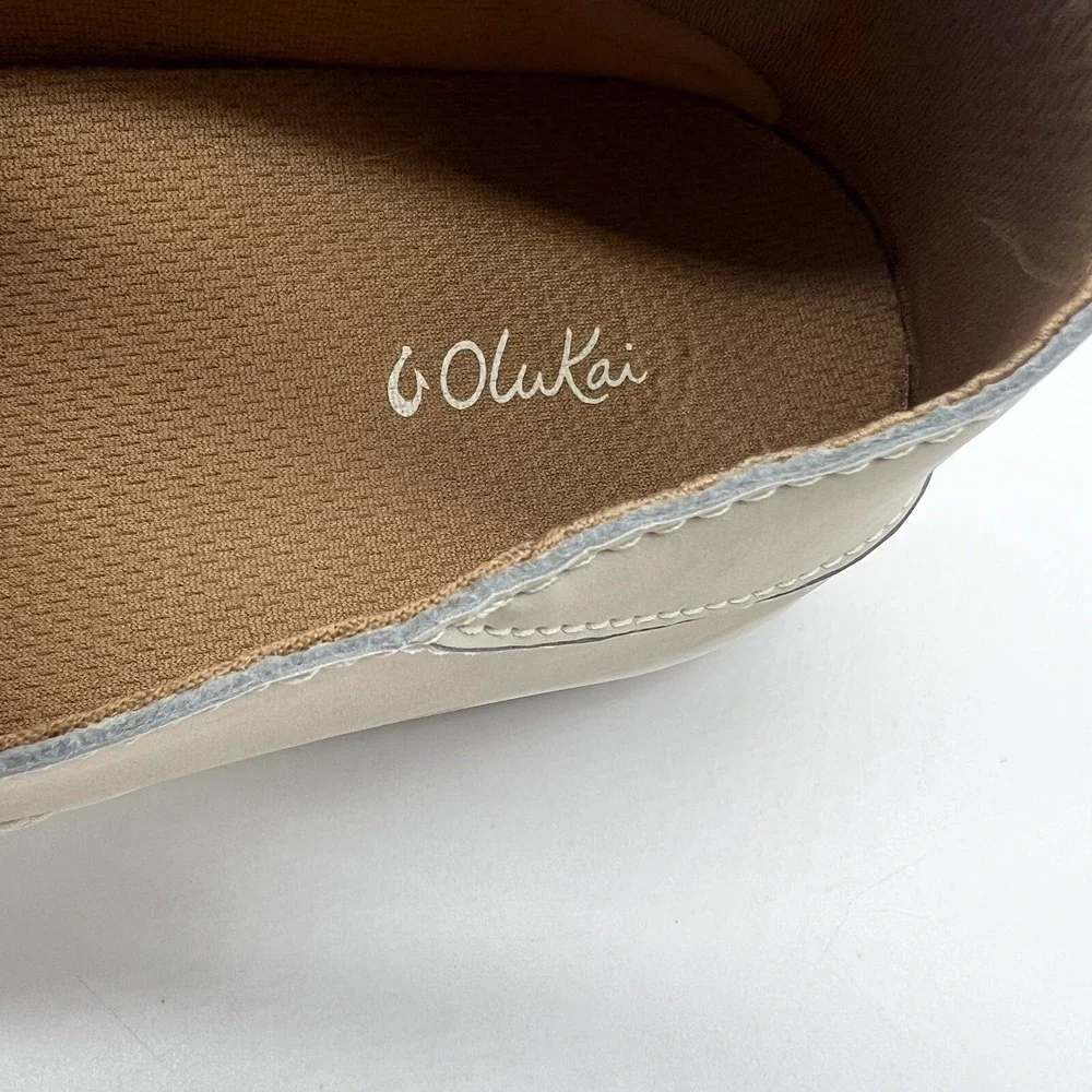 OluKai Pehuea Womens 6.5 Pale Grey Mesh Slip‎ On Sneakers Shoes 20271-2020
